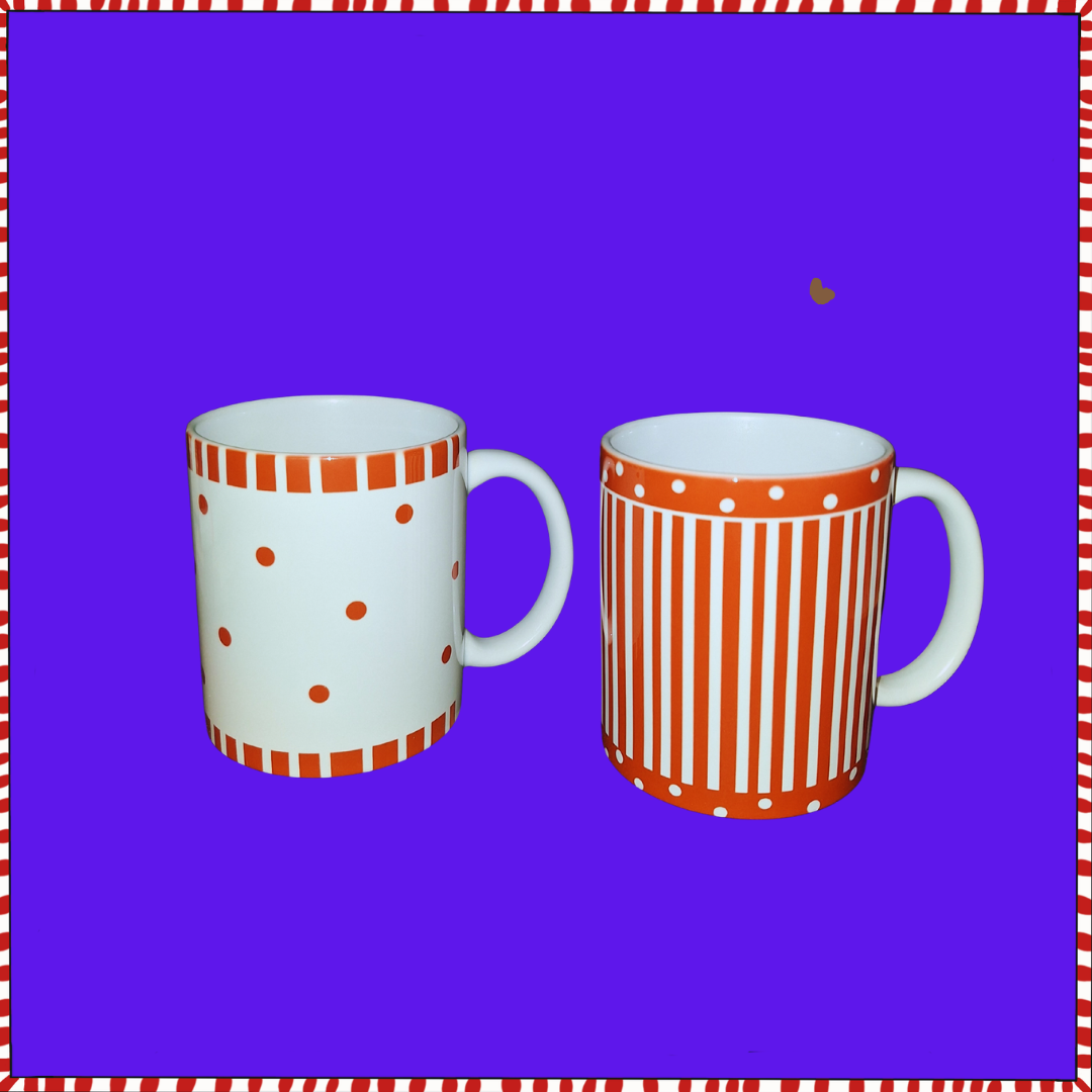 Speciale Natale: set due tazze a pois e a righe Lallipop